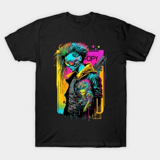 Neon Cyberpunk Hacker - V1.09 T-Shirt